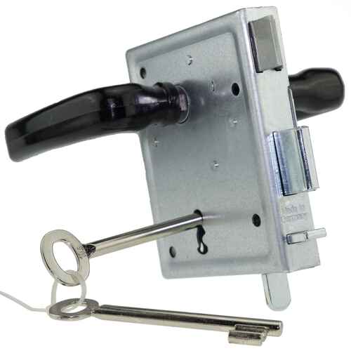 Universal Kastenschloss Buntbart mit Dr�cker und Schild