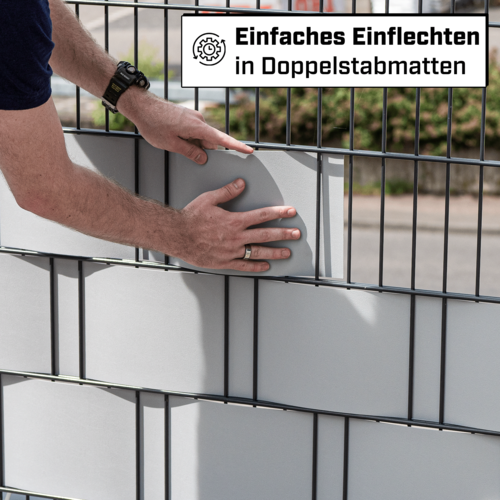 Zaunrebell Sichtschutzstreifen aus PP mit Lederprgung bzw. Perloptik zum Einflechten in Zune