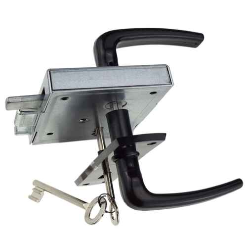 INTRA-TEC Kastenschloss Buntbart - f�r Gartentore & Kellert�ren, Dorn 60 mm, Entfernung 55 mm, DIN L/R, verzinkt, hebende Falle, zweitourig