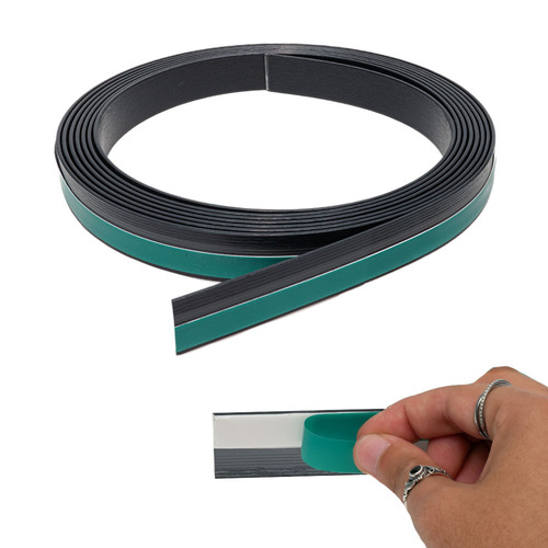 Fensterleiste mit Klebestreifen (Renolit) Anthrazitgrau genarbt mit Holzmaserung