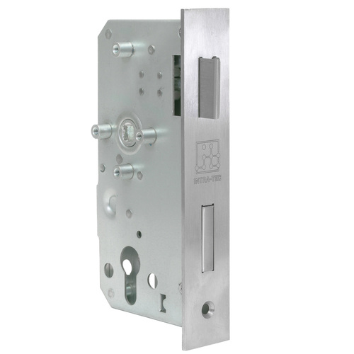 INTRA-TEC Ersatzschloss f�r Anschwei�k�sten - f�r 40er Rohr, Dorn 55 mm, Entfernung 72 mm, DIN L/R, Edelstahl-Stulpe, Profilzylinder