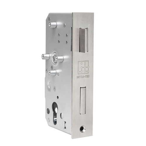 INTRA-TEC Ersatzschloss f�r Anschwei�k�sten - f�r 30er Rohr, Dorn 60 mm, Entfernung 72 mm, DIN L/R, Edelstahl-Stulpe, Profilzylinder