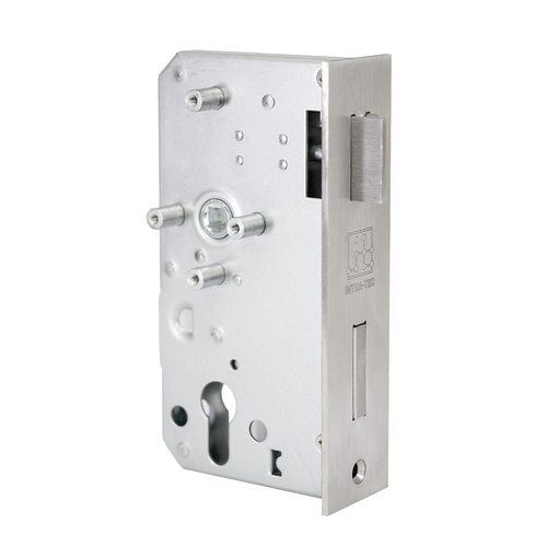 INTRA-TEC Ersatzschloss f�r Anschwei�k�sten - f�r 50er Rohr, Dorn 60 mm, Entfernung 72 mm, DIN L/R, Edelstahl-Stulpe, Profilzylinder