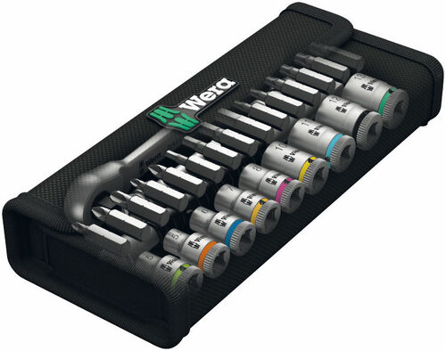 WERA 8100 SA 8 Zyklop Metal-Knarrensatz - Umschalthebel - 1/4-Antrieb - metrisch - 28?teilig