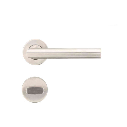 T-Form T�rdr�cker WC - Edelstahl Klasse 3 - R�ckholfeder - Rosetten  53 mm - f�r T�rst�rke 38-42 mm