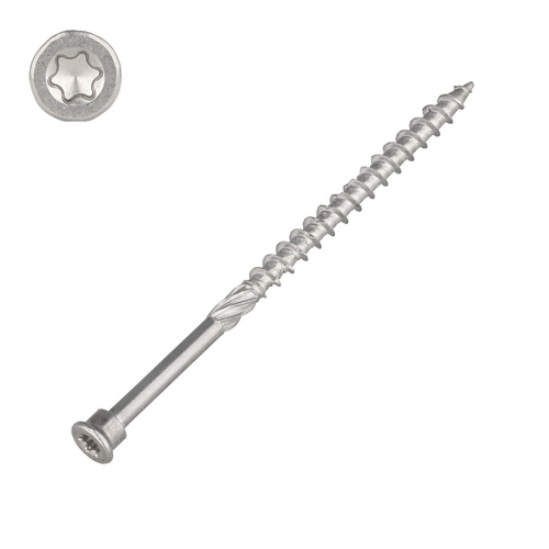 Terrassenschraube mit Zylinderkopf - Stanzkopf - Teilgewinde - TX-Antrieb - ETA-zugelassen - Edelstahl C1