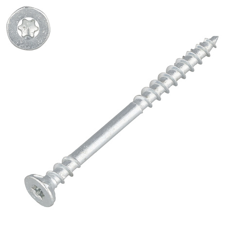 Verlegeschraube - Flachsenkkopf - TX20 - Teilgewinde - Unterkopfgewinde - verzinkt - CE