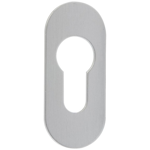 Schl�sselrosette PZ oval - Edelstahl matt - selbstklebend - 65 x 28 mm - 3 mm St�rke