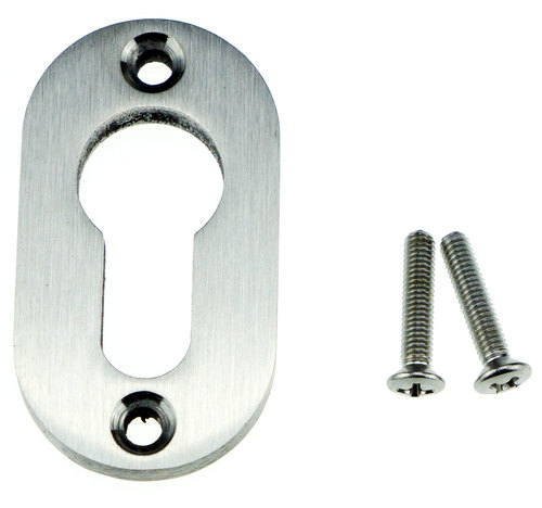 Profilzylinder-Rosette oval Edelstahl Bohrabstand 45 mm