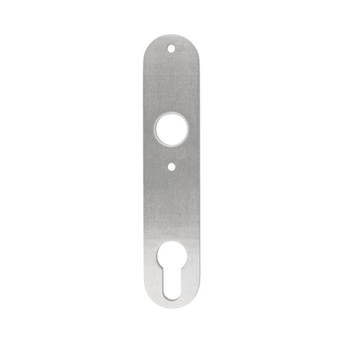Dr�ckerschild oval lang - Edelstahl massiv - 156 x 32 x 6 mm - Schraublochabstand 67 mm
