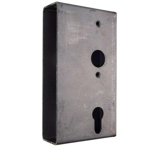 Schlosskasten f�r 40 mm Rohr - Einschwei�-Schlossgeh�use f�r Einsteckschl�sser - Stahl verzinkt - Dornma� 60 mm