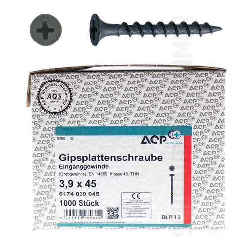 ACP Schnellbauschrauben Grobgewinde - Trompetenkopf - Nadelspitze - PH2 - EN 14566 - f�r Holz-Unterkonstruktionen 