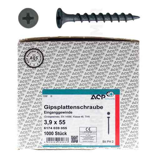 ACP Schnellbauschrauben Grobgewinde - Trompetenkopf - Nadelspitze - PH2 - EN 14566 - f�r Holz-Unterkonstruktionen 