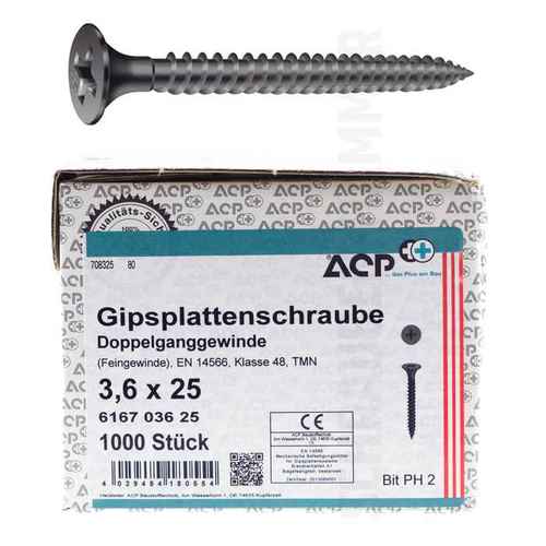 ACP Schnellbauschrauben Feingewinde - PH2 - Doppelganggewinde - EN 14566 - f�r Stahlblechprofile