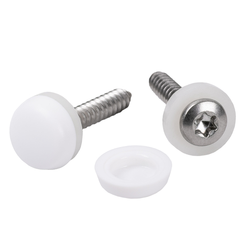 Fensterbankschrauben Edelstahl A2 - mit Abdeckkappen & Dichtscheibe - PZ2 oder TX - f�r Aluminium-Fensterb�nke 