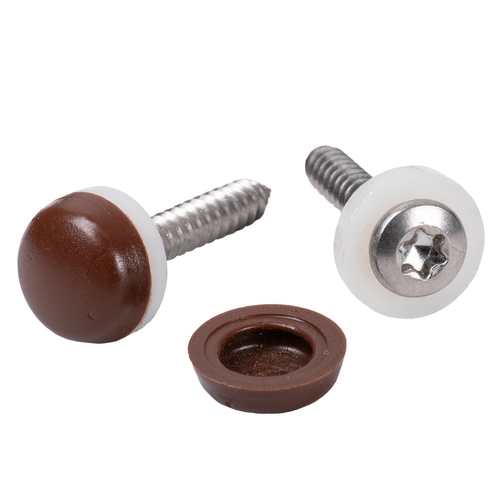 Fensterbankschrauben Edelstahl A2 - mit Abdeckkappen & Dichtscheibe - PZ2 oder TX - f�r Aluminium-Fensterb�nke 