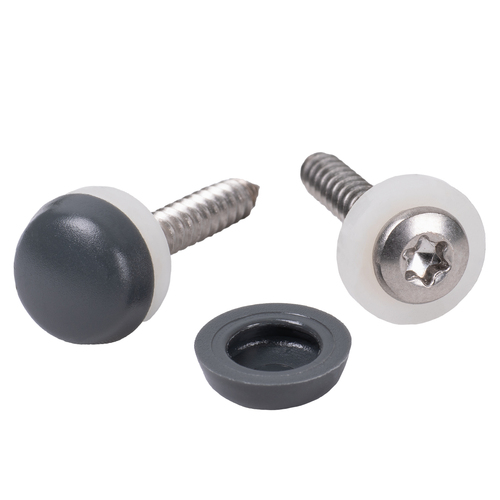 Fensterbankschrauben Edelstahl A2 - mit Abdeckkappen & Dichtscheibe - PZ2 oder TX - f�r Aluminium-Fensterb�nke 