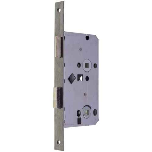 WC-T�r-Schloss DIN rechts - Edelstahlstulpe kantig 20 x 235 mm - Dornma� 55 mm / Entfernung 78 mm / Nuss 8 mm - eintourig