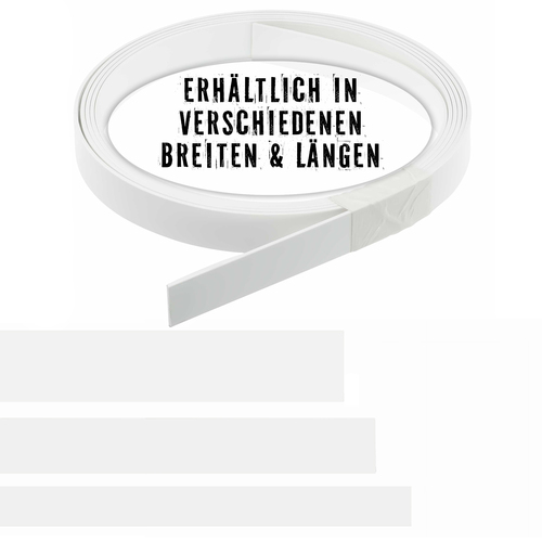 Flachleisten PVC ohne Klebestreifen wei� 2,5 mm stark Oberseite glatt Unterseite gerillt