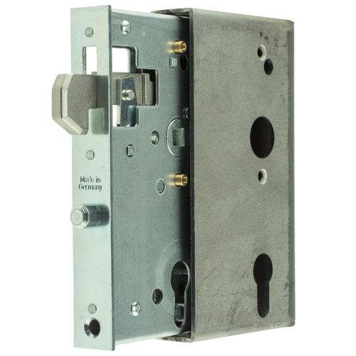 Hakenfallen-Schloss f�r Schiebetore mit Einschwei�kasten - Dornma� 60 mm - f�r 30 mm Rohr - Stulp 24 x 167 mm