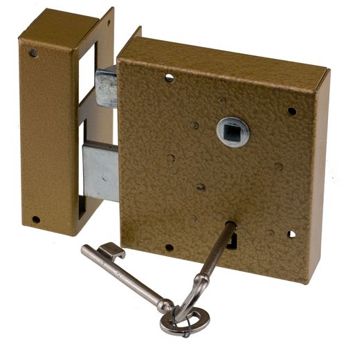 Haust�rkastenschloss 100BLE Buntbart schwere Ausf�hrung Links Einw�rts Dornma� 75 mm