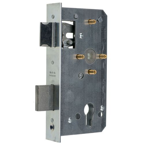 Ersatz-Metalltorschloss - Stulpe 33 x 179 mm - Dornma� 55 mm - 4 Messingh�lsen - f�r 40 mm Schlossk�sten