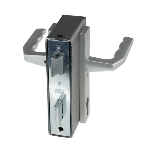 Komplettset Einsteckschloss mit Schlosskasten & Dr�ckergarnitur - 40 mm Rohr - PZ/W - Dorn 60 - Entfernung 72 - Nuss 8