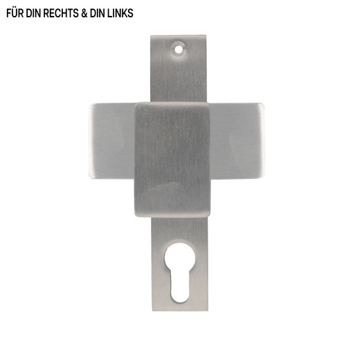 Edelstahl-Knauf eckig mit Langschild PZ - 32 x 156 x 6 mm - 72 mm Entfernung - 67 mm Schraublochabstand - V2A