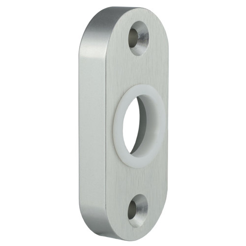 Dr�ckerrosette Alu F1 massiv, oval, 30 x 67 x 10  mm, Schraublochabstand 50 mm