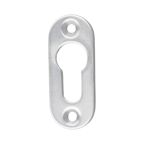 Schl�sselrosette f�r Schmalrahmen - oval - Aluminium gestanzt - 7 mm hoch - 50 mm Bohrlochabstand