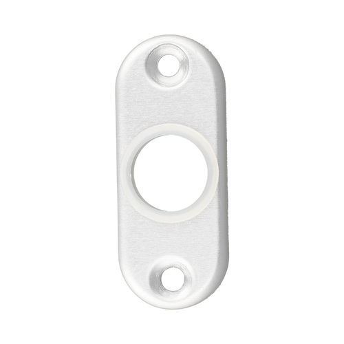 Dr�ckerrosette oval - Aluminium gestanzt - 25 x 65 x 7 mm - 50 mm Schraublochabstand