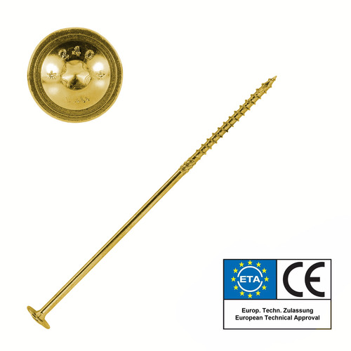 SCREW REBEL Tellerkopfschraube mit ETA Zulassung und Torx (TX) Antrieb - gelb verzinkt 