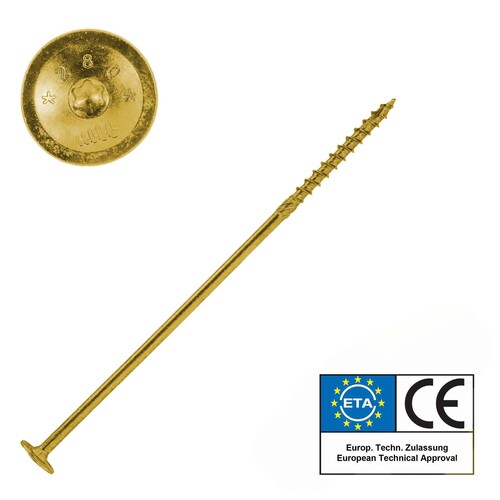 SCREW REBEL Tellerkopfschraube mit ETA Zulassung und Torx (TX) Antrieb - gelb verzinkt 