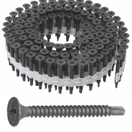 Coil-magazinierte Schnellbauschrauben mit Bohrspitze - Feingewinde - Trompetenkopf - PH2 - CE - f�r Metallst�nderwerk 0,8-2,3 mm