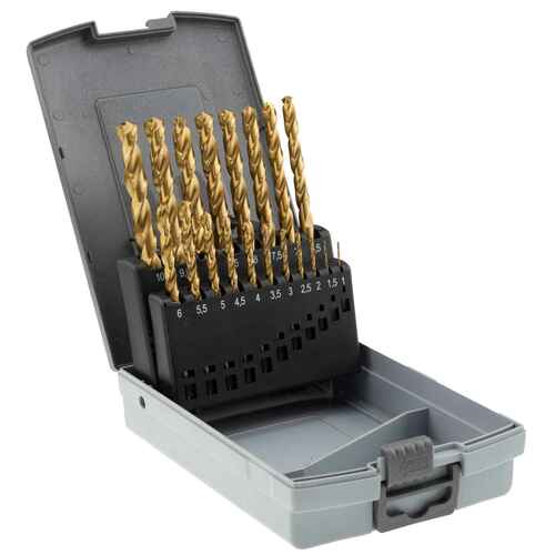 DIN-338 - KEIL HSS TIN - Stahlbohrer Set - geschliffen -19 tlg.