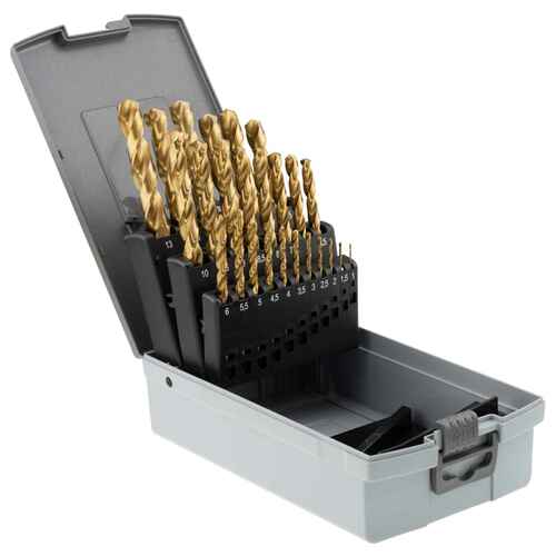 DIN-338 - KEIL HSS TIN - Stahlbohrer Set - geschliffen -19 tlg.