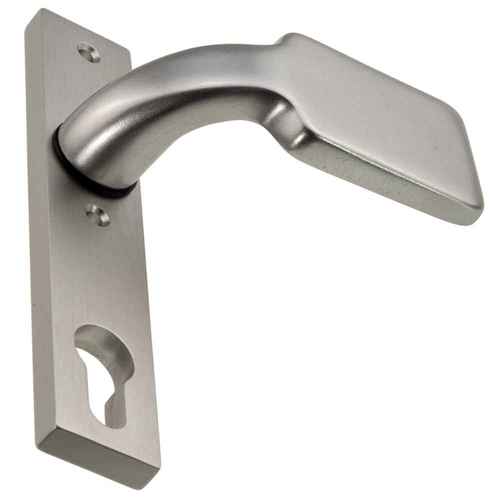 Langschild Alu F1 mit gekr�pftem Rechteck-Knauf drehbar 10x30x160 mm, f�r Schlossk�sten