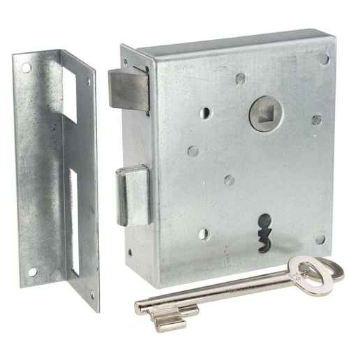 Rheinisches Kastenschloss Buntbart - Dornma� 60 mm - Entfernung 55 mm - 2-tourig - Aufschraubschloss