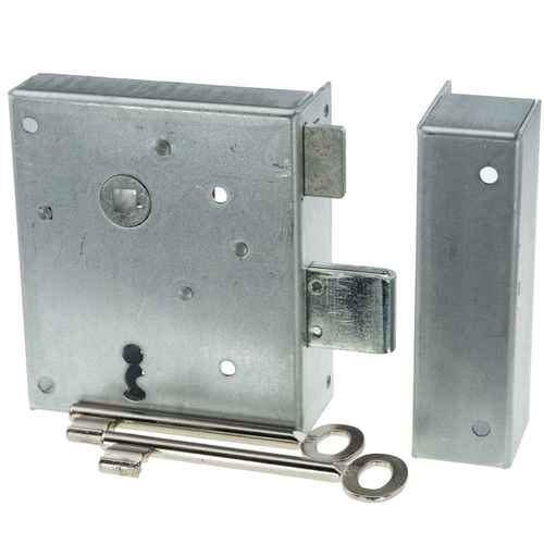 Rheinisches Kastenschloss Buntbart - Dornma� 60 mm - Entfernung 55 mm - 2-tourig - Aufschraubschloss