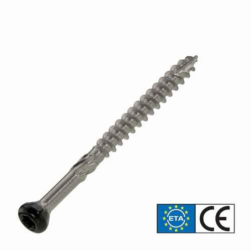 Terrassenschraube mit schwarzem Kopf, ETA Zulassung, Edelstahl geh�rtet 