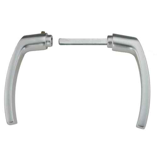 T�r-Dr�cker-Set - Aluminium gebogen - Stift 8x69 mm / Vierkant 8 mm - Griffl�nge 105 mm - Klemmbreite 38-48 mm - mit Dr�ckerf�hrungen - 1 Set