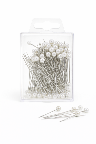 100 Perlennadeln 60mm - Lange Stecknadeln & Dekopins mit 6mm Perle f�r Hochzeit & Floristik Perlkopfnadel 