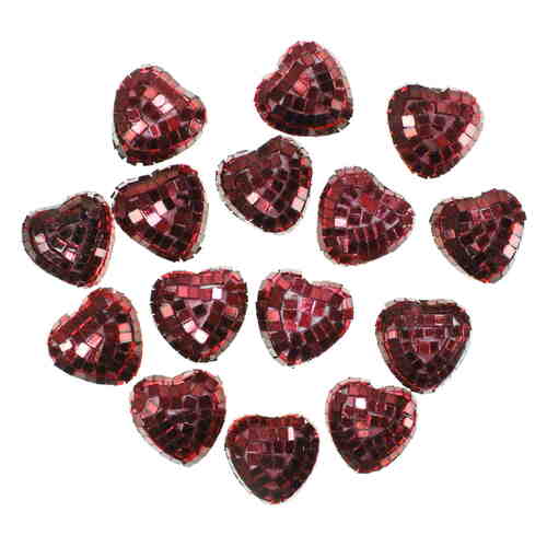 15 Spiegelherzen Streudeko Herz Spiegel Tischdeko 30mm dunkelrot Spiegeldeko 3cm