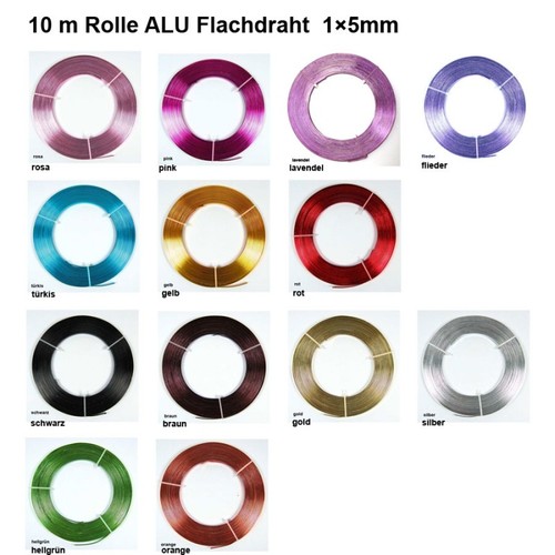 10m Aluminium Flachdraht 5x1mm Aludraht flach Alu Draht Flachdraht Alustreifen