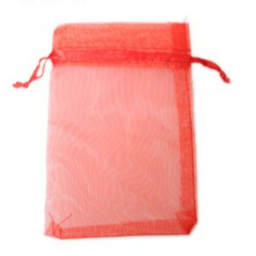 10 Organzabeutel 12,5x8cm Geschenkbeutel Organzas�ckchen Schmuckbeutel Stoff rot