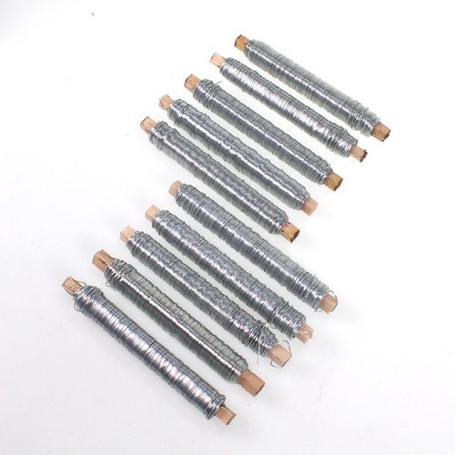 10 Rollen Wickeldraht verzinkt silber Blumendraht Bindedraht a 100g 0,65mm 1kg