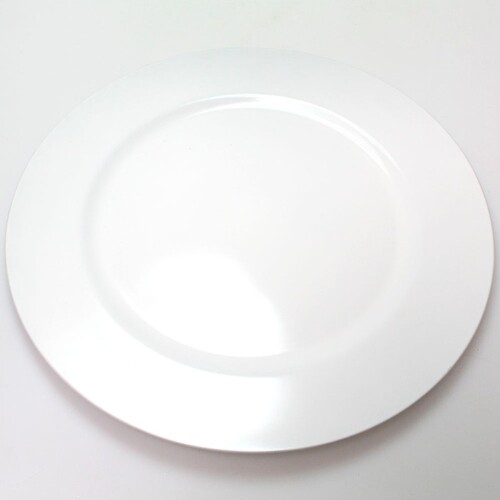 Dekoteller Teller Platzteller Poly rund D 20cm mit 3cm Rand used look wiederverwendbar