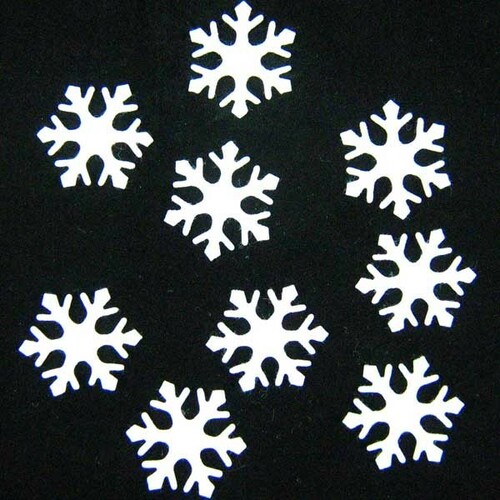 120 Schneeflocken 35mm Eiskristalle Streuteile wei� Stoff Winter Weihnachten 