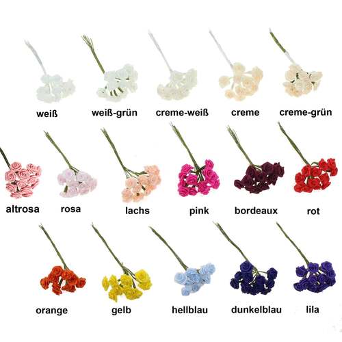 144 Diorr�schen 15mm Satinr�schen 10cm Stiel Hochzeit Deko Rosen R�schen Seidenr�schen