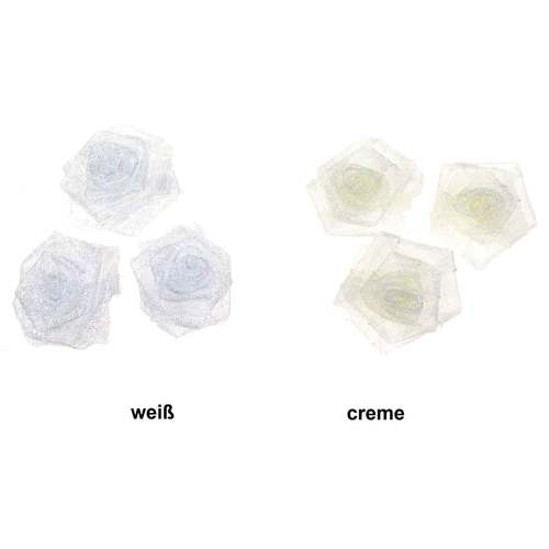 72 Diorr�schen K�pfe 2,3cm Organza Rosen Hochzeit Deko R�schen Streur�schen